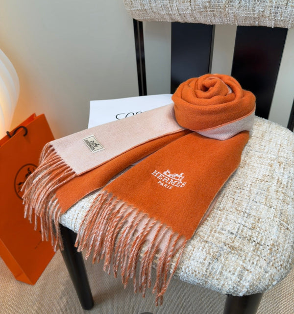 HM Scarf 190 CM Orange Wool 969469