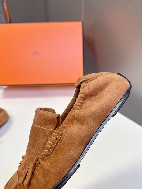 HM 26S Nod Loafers 1.5cm Tan Suede 113811