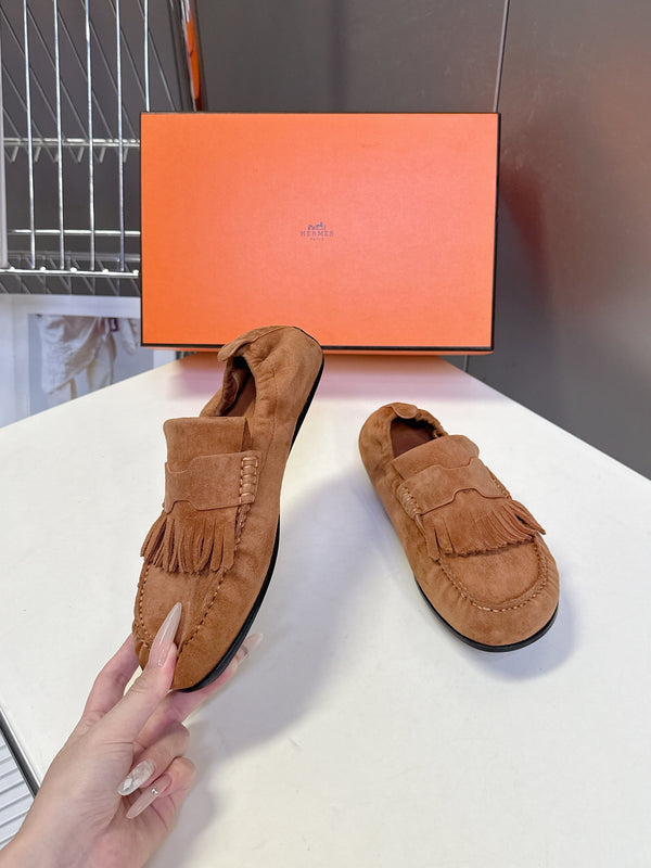 HM 26S Nod Loafers 1.5cm Tan Suede 113811