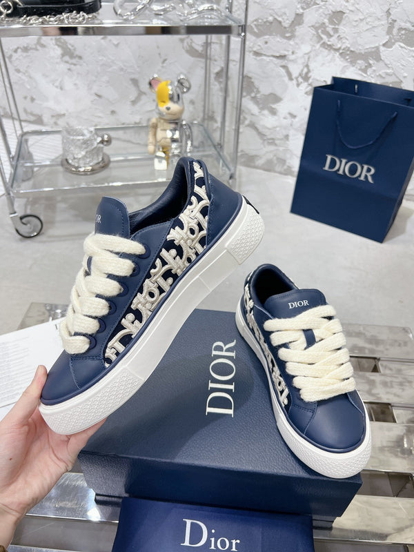CD B33 Sneaker 30mm In Navy Blue Calfskin 100666