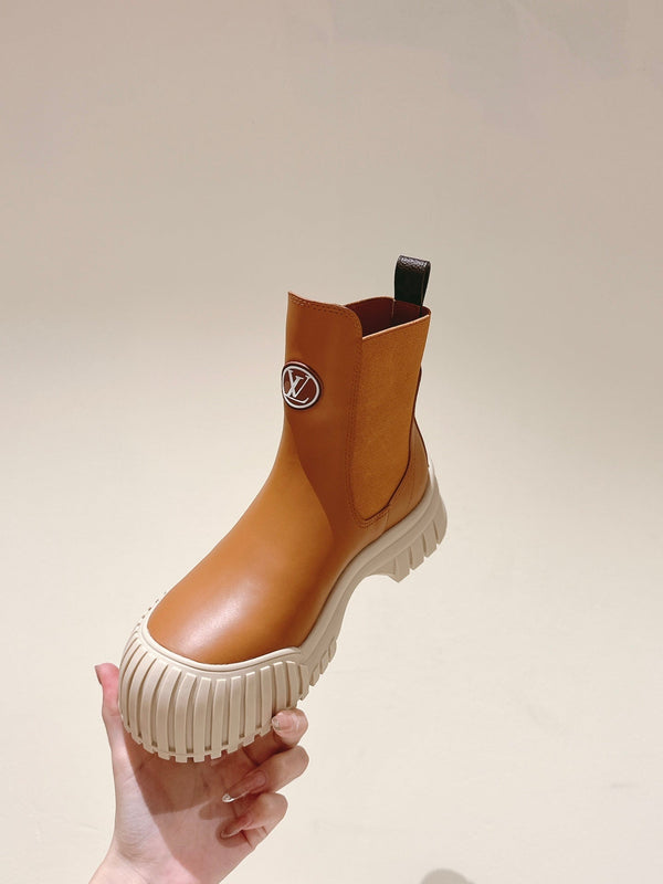 LV Ruby Flat Ankle Boot 50mm Light Brown Cowhide 450432