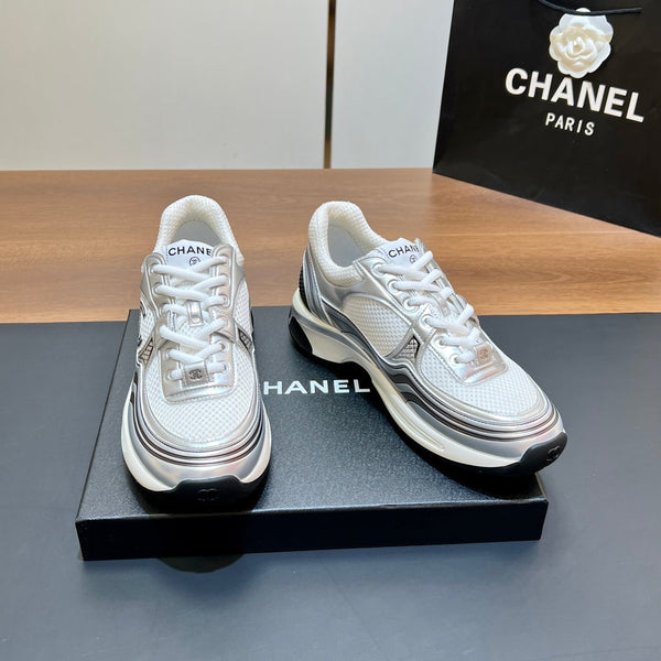 CC Sneaker In White Mesh Fabric Print Logo 149838