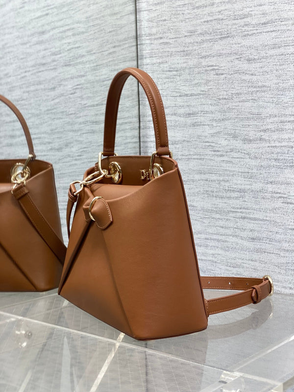 Dior 2025 Bow Bag 28cm Brown Leather 272511