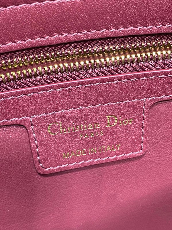 Dior 2025 Bow Bag 28cm Burgundy Leather 272517