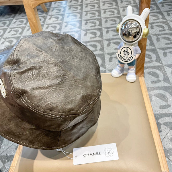 BUCKET HAT IN WOOD BROWN CALFSKIN 431731