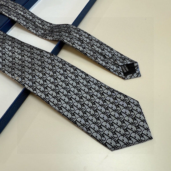 CD Oblique Tie Grey Silk 212106