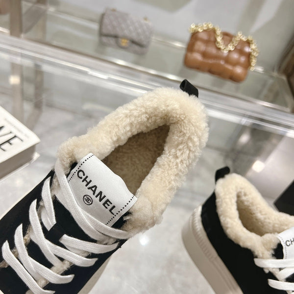 CC Sneaker Black Suede Wool Lining
