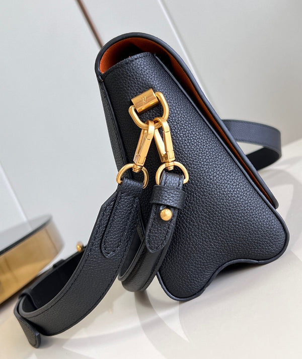 lv soft twist 27cm black calfskin gold hardware