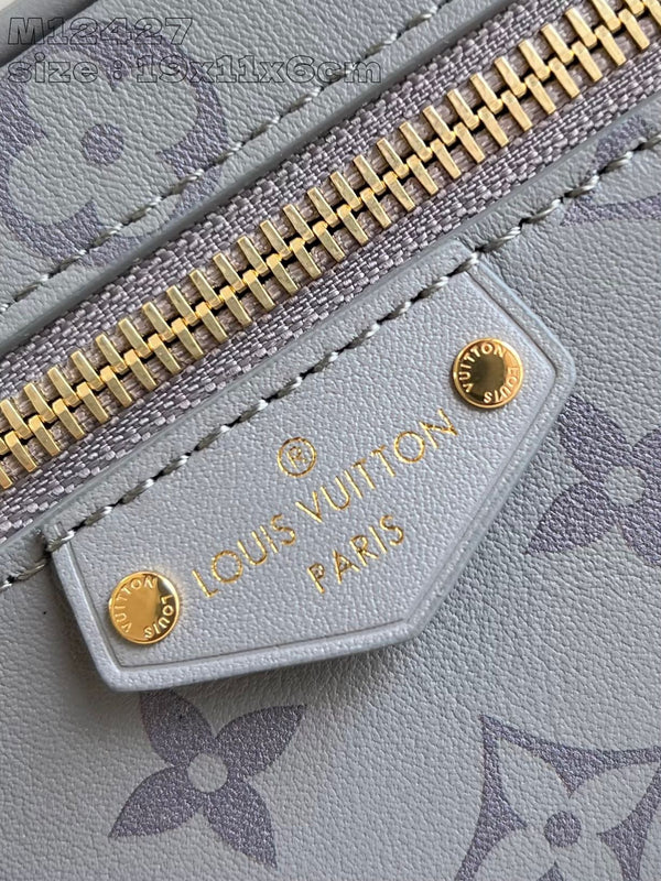 LV VANITY CHAIN POUCH 19 GREY MONOGRAM CALFSKIN