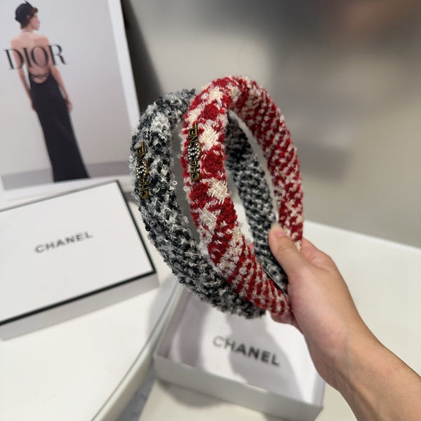 CHERRY RED MIX WHITE WOOL HAIRBAND 412546