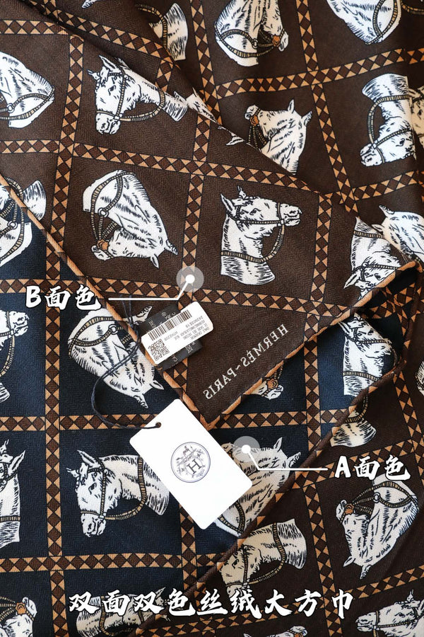 Scarf 140 CM In Black Mix White Cashmere And Silk 335765