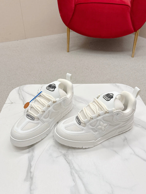 LV Trainer Sneaker Off White Cowhide and Mesh 528553