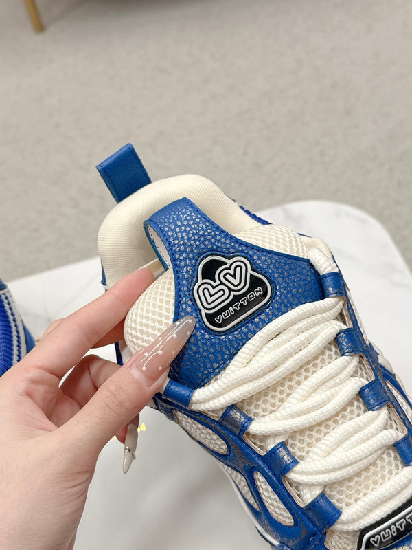 LV Trainer Sneaker Navy White Cowhide and Mesh 528554