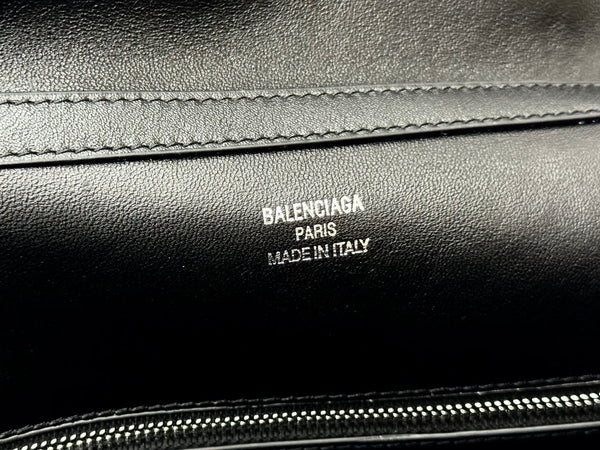 RODEO LARGE BAG 40 IN BLACK SMOOTH CALFSKIN SILVER HARDWARE