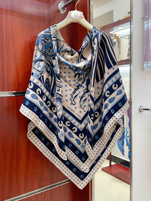 Cheval Punk Bandana Scarf 135 CM In Colorful Cashmere And Silk 304388