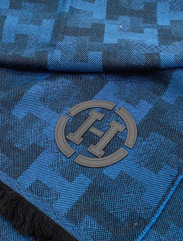 SCARF 200 CM IN COBALT BLUE MONOGRAM CASHMERE