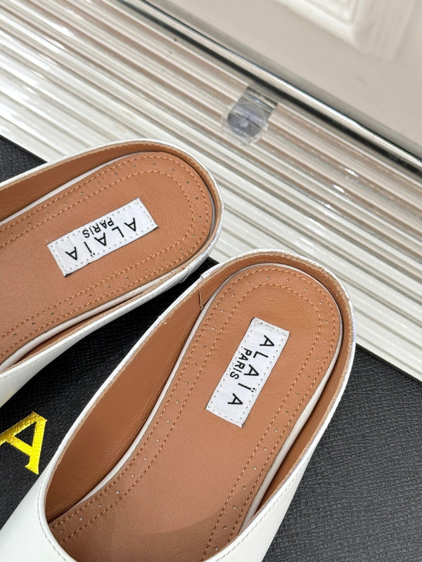 Alaia Slipper White Calfskin 293193