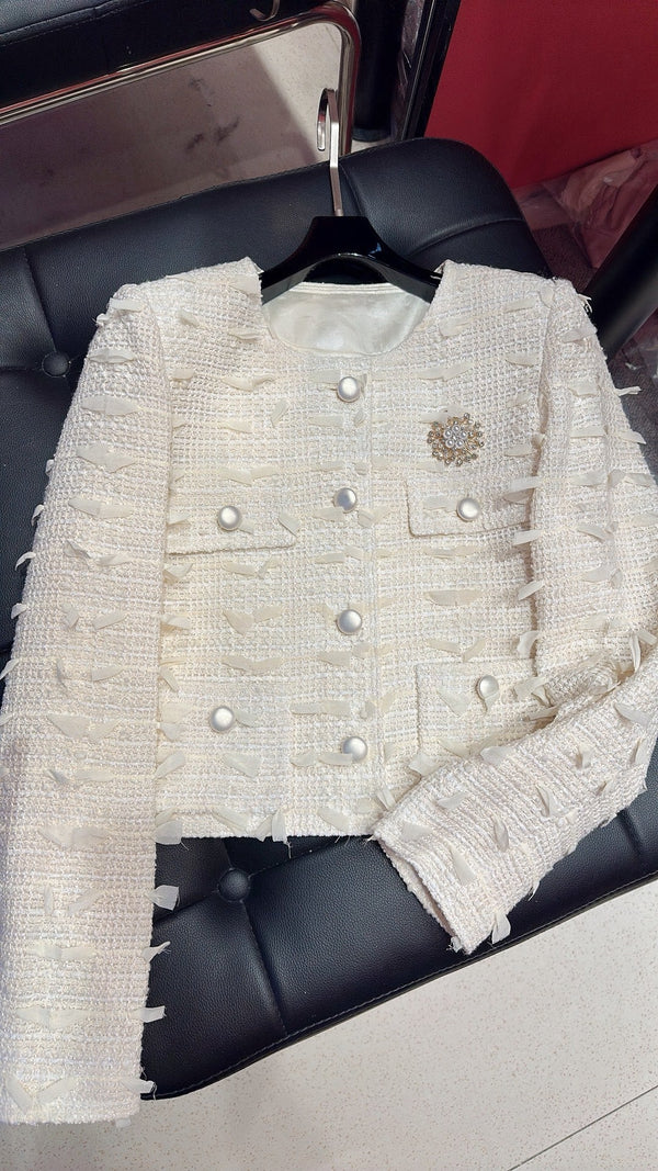 CC 25 Fringe Jacket White Cotton 299177