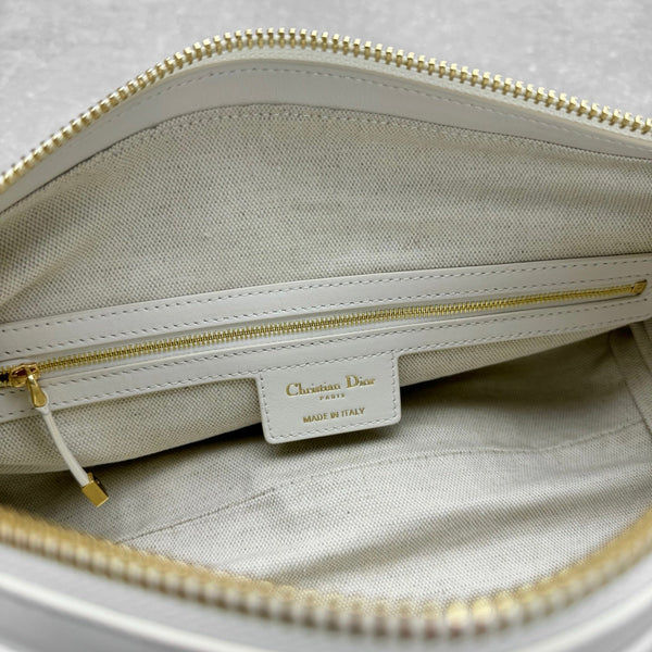 Dior 2025 Hobo Bag 33cm White Calfskin