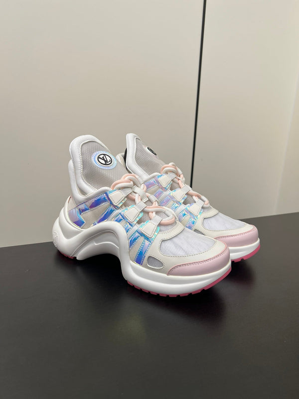 LV Archlight Sneaker 50mm White Mix Pink Fabric