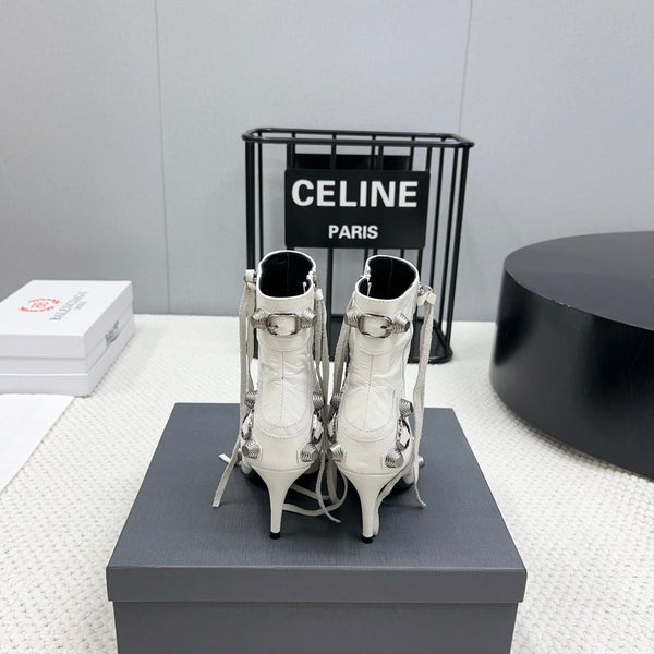 CAGOLE HIGH BOOTS IN WHITE LAMBSKIN