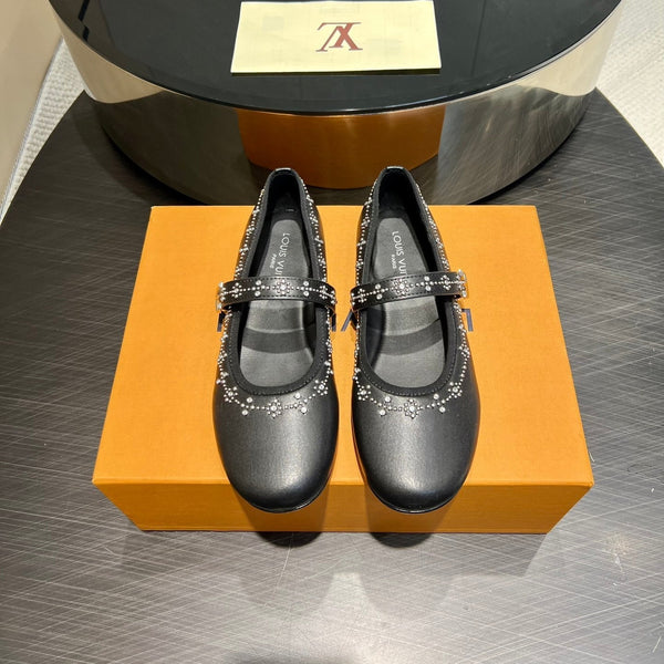 LV Romy Flat Ballerina Black Lambskin 516500