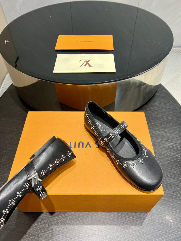 LV Romy Flat Ballerina Black Lambskin 516500