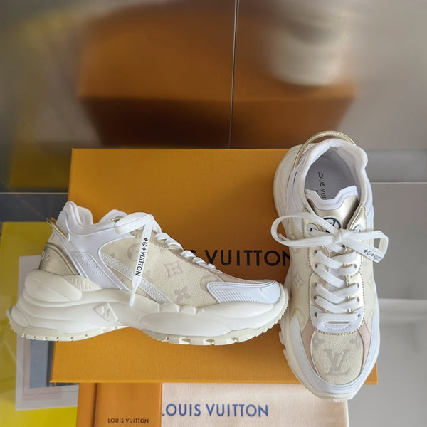 LV Run 55 Sneaker 55mm Light Beige Mix White Monogram Jacquard Fabric