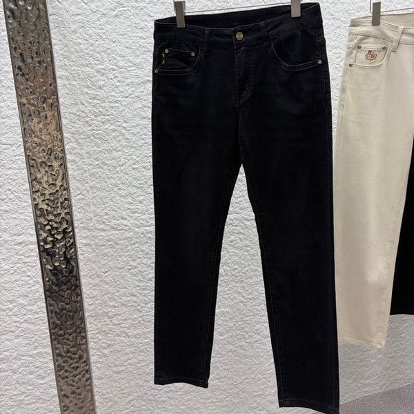 FF 2026 Men's Jeans Black Brown Monogram Denim 738165