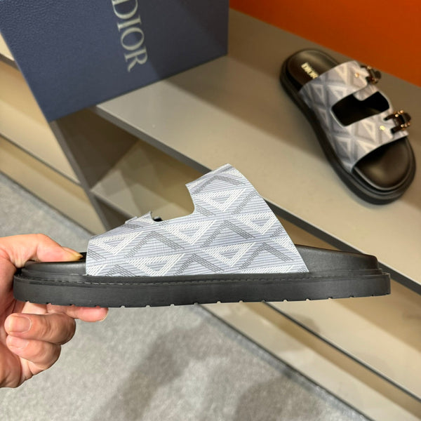 CD DOUBLE H-TOWN SANDAL PALE GRAY CALFSKIN