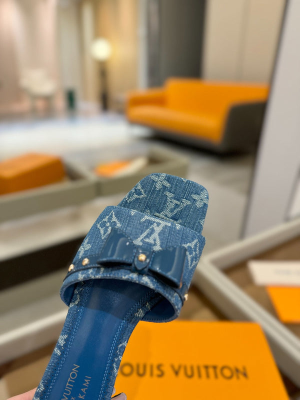 LV x TM 6AM Flat Mule Blue Denim 241224