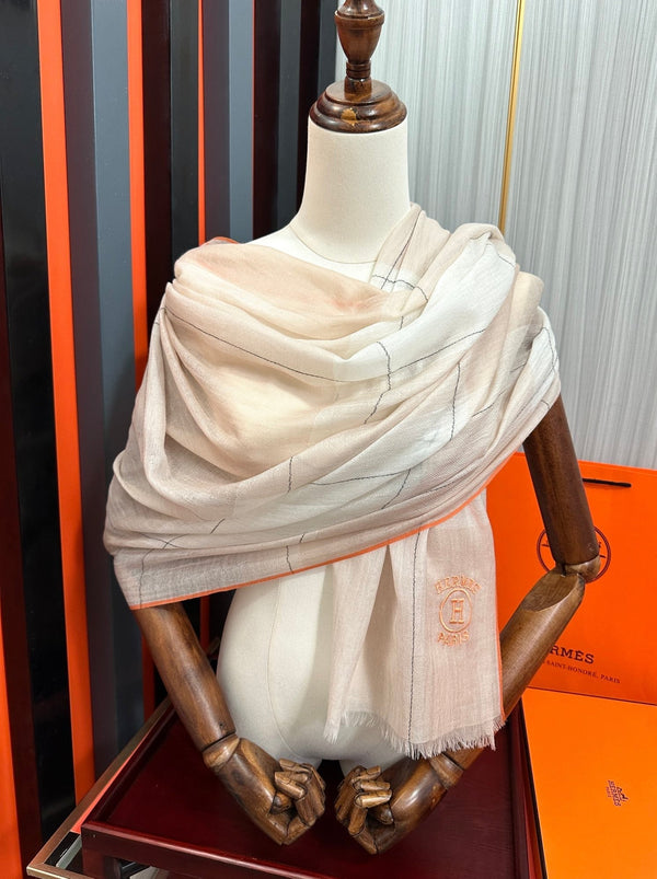 Scarf 90 Cm Beige Mix White Caro Cashmere