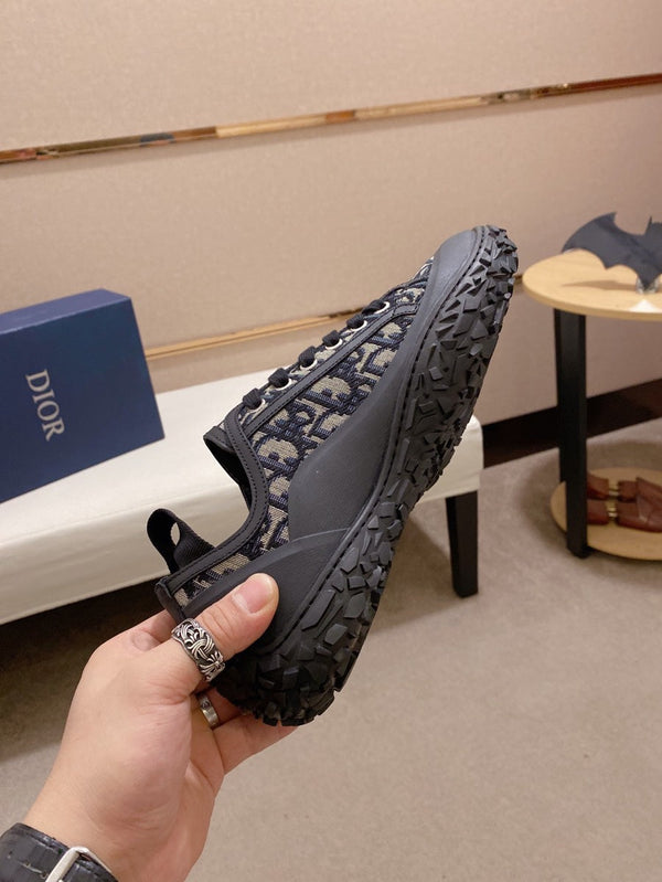CD B28 LOW SHOES BLACK AND BEIGE JACQUARD