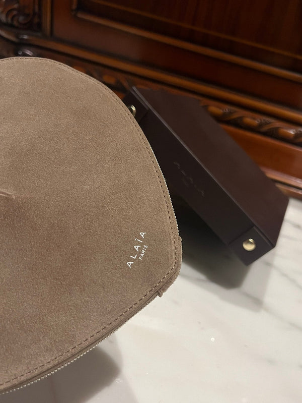 LE COEUR BAG 21 IN HEAVY BROWN SUEDE