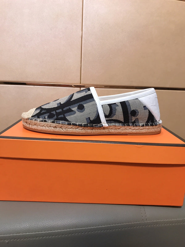 CD PARADISE ESPADRILLE LOAFER BLACK-GRAY MONOGRAM JACQUARD