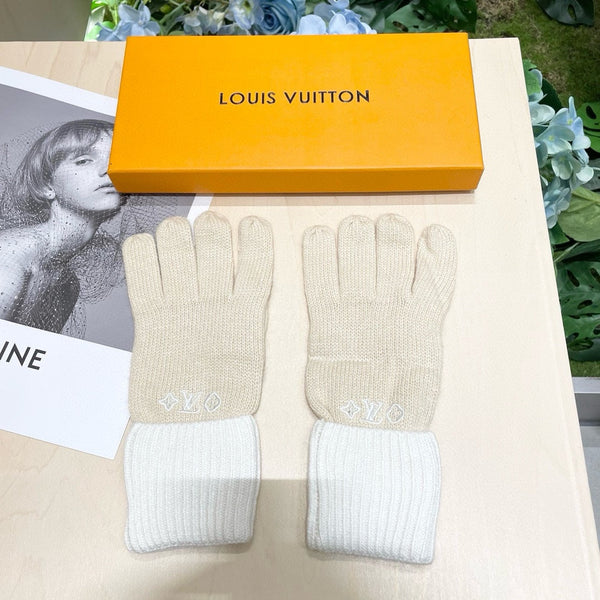 GLOVES IN BEIGE CREAM MIX WHITE WOOL 458547