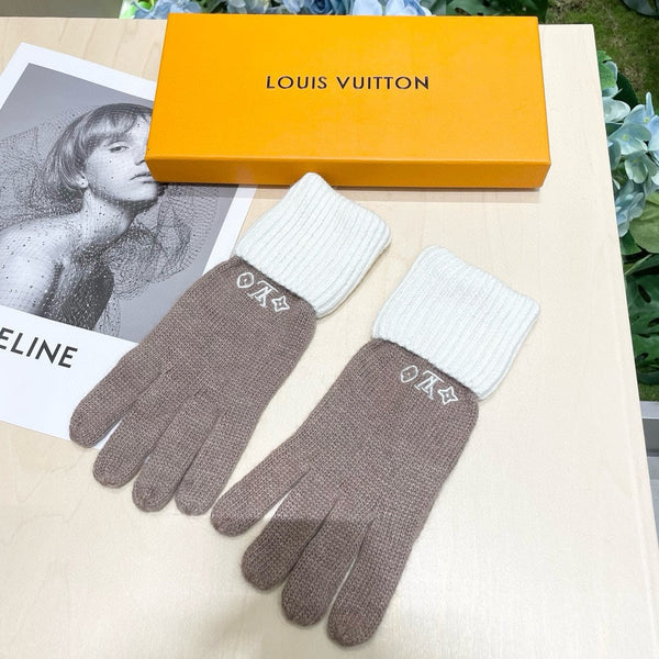 GLOVES IN LIGHT BROWN MIX WHITE WOOL 458549