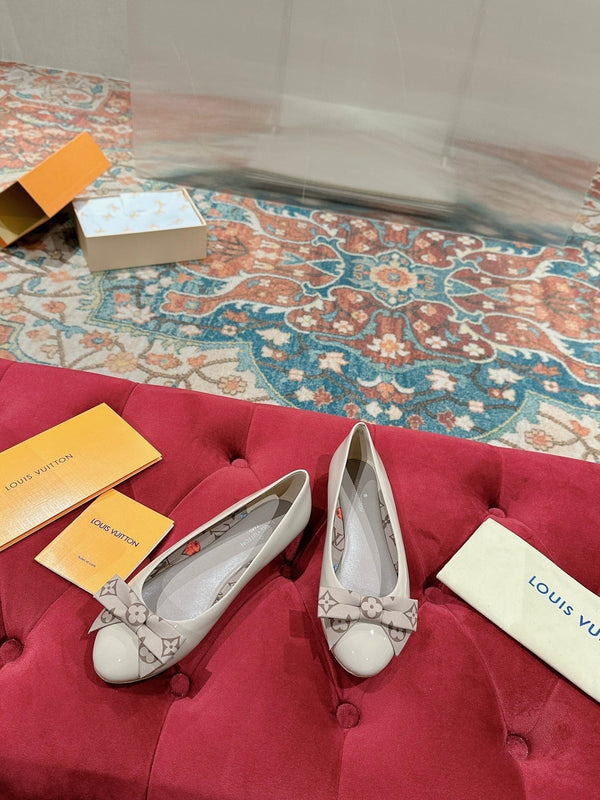 LV Popi Flat Ballerina Cosmic Latte Cowhide