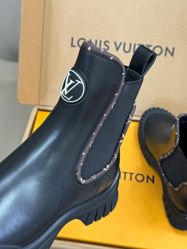 LV Ruby Flat Ankle Boot Black Calfskin