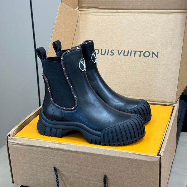 LV Ruby Flat Ankle Boot Black Calfskin