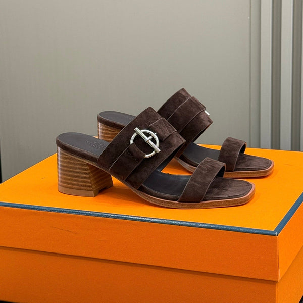 HM Kutecuh Sandals Dark Brown Calfskin 319602