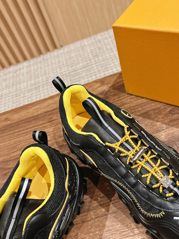 LV Rush Sneaker Black Mix Yellow Cowhide