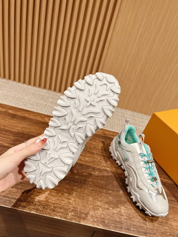 LV Rush Sneaker White Mix Green Cowhide