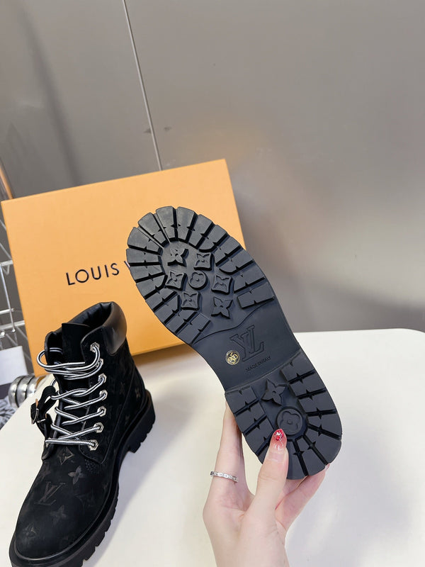 LV x Timberland 6-In Ankle Boot Black Monogram Suede