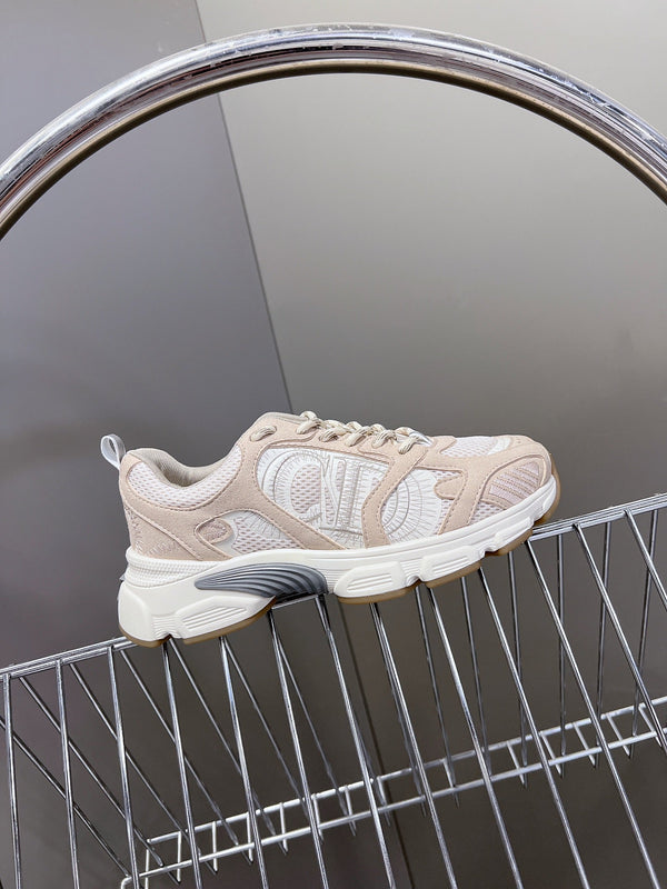 CD Chrono Sneaker In Beige Mesh Fabric And Suede 989683