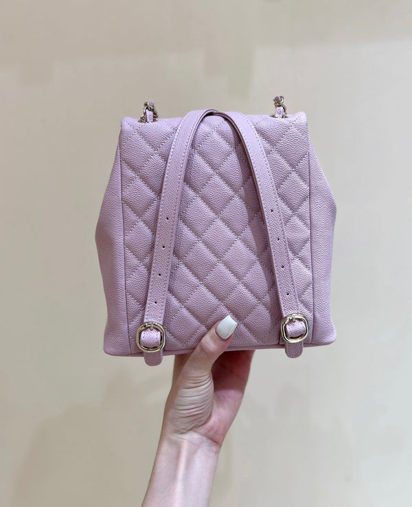 24a duma backpack purple caviar leather light gold hardware