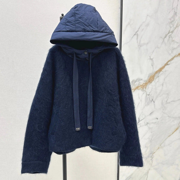 MAX MARA 25S HOODED KNIT JACKET 107