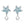 Ocean Blue Zircon Starfish Stud Earrings Shell Pearl Drop Earrings