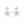 Shiny Star Stud Earrings Platinum Plated Cubic Zirconia Earrings