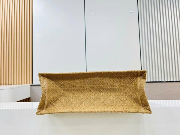 Dior Medium 36 Book Tote Natural Beige Cannage Canvas